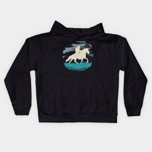 Retro Bigfoot Riding Unicorn Kids Hoodie